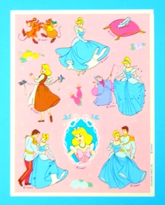 Hoja de pegatinas vintage Hallmark Disney Princesa Cenicienta - Imagen 1 de 3