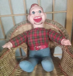 VINTAGE RUBBER FACE CLOTH DOLL HOWDY DOODY VENTRILOQUIST 12" PLUSH GOLDBERGER  - Picture 1 of 9