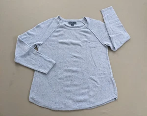 Karen Scott Size MEDIUM Speckle Round Neck Long Sleeve Sweater Cotton Blue EUC - Picture 1 of 8