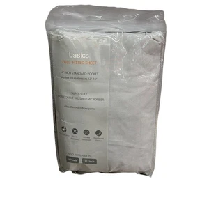 Basics - Full Fitted Sheet - 54 in X 75 in + 14 in - Grey - Picture 1 of 1