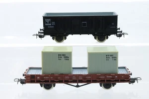 H0 Piko SNCF DR Hochbordwagen Niederbordwagen mit Ladung Güterwagen DC N97 - Picture 1 of 2