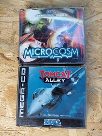 Sega MegaCD Microcosm und Tomcat Alley mit OVP Anleitung CIB