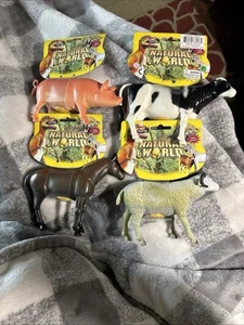 NATURAL WORLD 4-Farm Animals With Sound, Pig, Cow, Horse, Sheep.Sealed - Picture 1 of 14