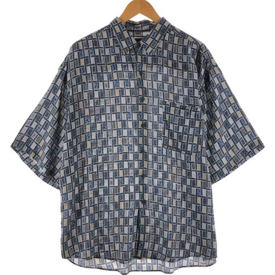 Camisa de seda manga corta estampado integral BRUNO usada para hombre talla L Foto 1 de 4