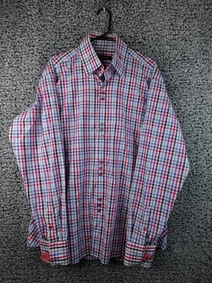 Bogosse Men’s Button Up Shirt Size 5 Large Plaid Multicolor Long Sleeve Cotton - Image 1 of 4