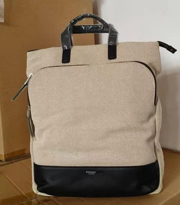 Knomo Womens Harewoord Briefcase and Backpack for 16 laptop, Canvas with leather - Image 1 of 4