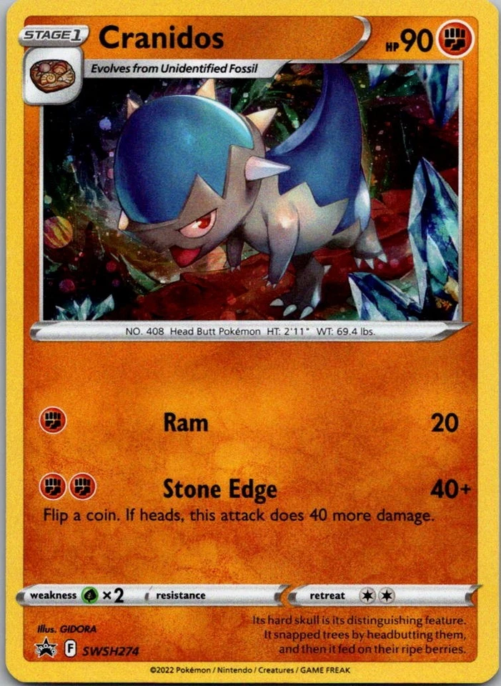 Cranidos - Promo SWSH: Sword & Shield Promo Cards SWSH274 NM - Image 1 of 2