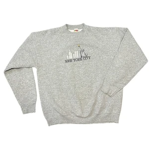 Vintage New York City besticktes graues Sweatshirt mit Rundhalsausschnitt Größe XL - Bild 1 von 4