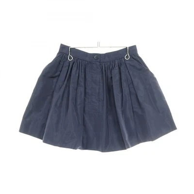 Miu Miu Flare Mini falda poliéster azul marino #38 usado para mujer - Imagen 1 de 4