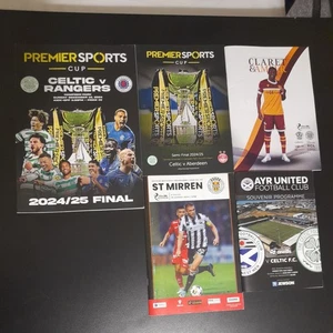CELTIC FC AWAY PROGRAMMES x5. 1st half last Season, incl League Cup Semi & Final - Picture 1 of 19