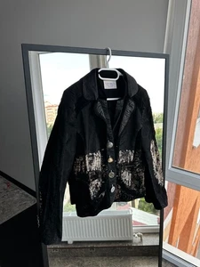 Giacca blazer Elisa Cavaletti nera con bottoni artistici Made in Italy taglia M - Foto 1 di 13