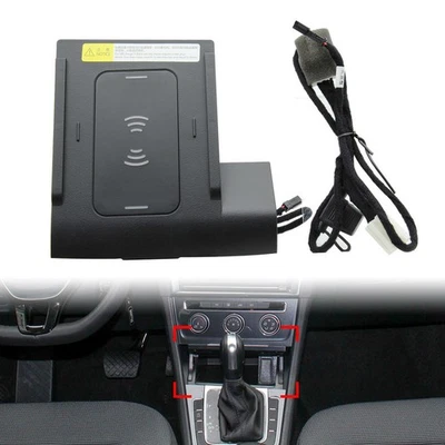 Wireless Car Charger Phone Fast Charging Pad Fit Volkswagen Golf MK7 2014-2019 Foto 1 de 4