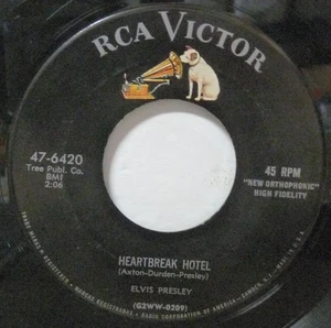 PLAYS NM Elvis Presley "Heartbreak Hotel / I Was The One" 45 FROM 1956 1ST PRESS - Picture 1 of 2
