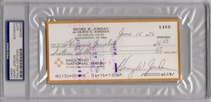 HENRY JORDAN SIGNED AUTO AUTOGRAPH CHECK PSA/DNA AUTHENTIC GREEN BAY PACKERS HOF - Picture 1 of 2