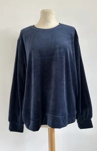 Sudadera Seasalt Cornwall Kowan Reino Unido Talla 18 Azul Marino Oscuro Pullover Terciopelo Aplastado - Imagen 1 de 7