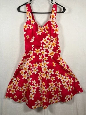 Royal Creations Pink Floral Hawaiian Sundress Size Medium Fit Flare Pinup Hawaii - Image 1 of 4