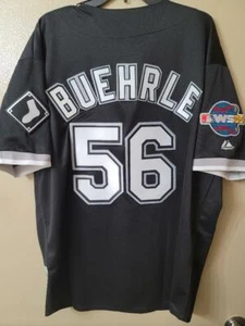 Camiseta deportiva de béisbol 1805 de los Medias Blancas de Chicago Mark Buehrle 2005 de la Serie Mundial negra nueva - Imagen 1 de 3