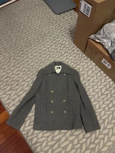 J Crew Wool Peacoat Womens Medium Charcoal Grey Pea Coat Jacket - Picture 1 of 1