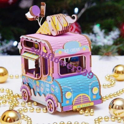 Robotime DIY Wooden Music Box 3D Puzzle Movable Assembly Gift for toyGirl Kids - Image 1 of 3