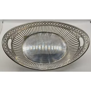 Silver Reticulated 835 Dish Germany Spritzer Fuhrman Oval Not 925 Sterling - Picture 1 of 3