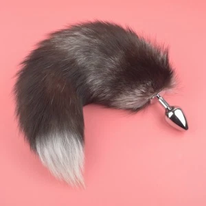 False Fox Tail With Metal Anal-Butt Plug Buttplug Cosplay Game Toy Games Romance - Picture 1 of 5