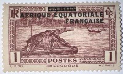 Travelstamps:1936 French Equatorial Africa Stamps OP Scott #1 MNH OG 13 1/2 Perf - Image 1 of 4