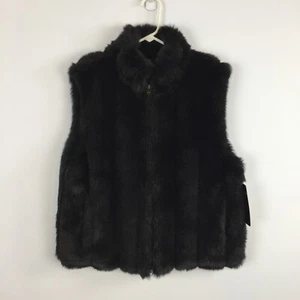 Damenweste Kunstfell schwarz Wende Neu mit Etikett Größe L COACO - Bild 1 von 9