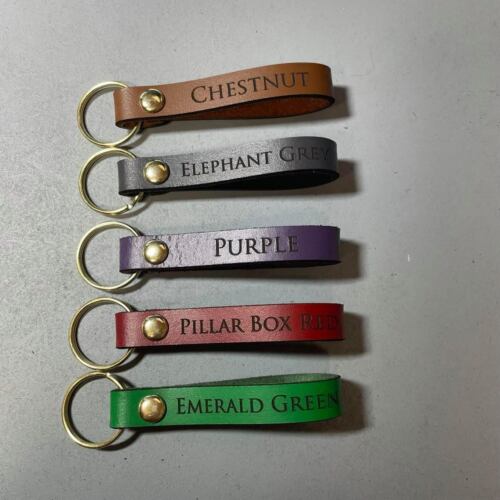 Personalised Engraved Leather Keyring in a Choice of Colours
