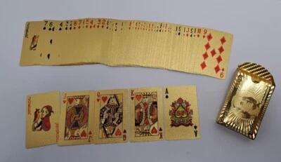 1 Decks Luxury 24K Gold Foil Poker Playing Cards Plastic Set Gift - Image 1 of 4