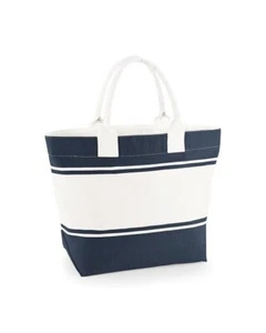 Canvas tote bag navy and white - Picture 1 of 2