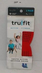 TruFit Youth Active Gripper Socks S Red Non-Slip Kids Fitness Dance NEW - Picture 1 of 2