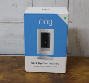 New Ring Stick Up Cam Battery Wireless Indoor/Outdoor Camera White - Picture 1 of 2