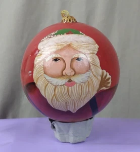 Vintage Hand Painted Santa Christmas Ornament Christmas holiday - Picture 1 of 5