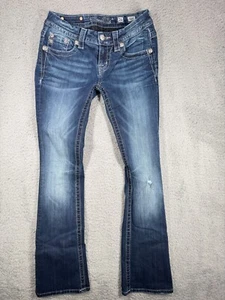 Miss Me Jeans Women's 26x31 Blue Signature Boot Cut Embellished Med Wash - Picture 1 of 9
