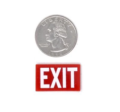 Dolls House Exit Sign Shop Store Cafe Theatre Way Out Door 1:12 Scale Accessory - Image 1 of 4
