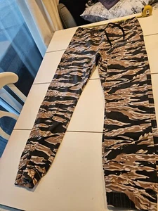 KAYDEN K LOS ANGELES, MEN'S 34 Jogger COTTON BROWN CAMO CANVAS FIELD PANTS - Picture 1 of 7
