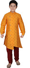 Kids Ethnic Indian Silk Floral Printed Kurta Sets for Boys| Pack of 1 (S-139)