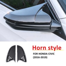 Carbon Fiber Pattern Car Side Mirror Cover Trim Caps For 2016-2021 Honda Civic