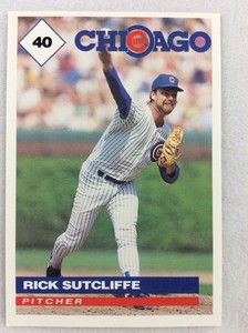 1991 Chicago Cubs Marathon Oil Baseball Card #40-Rick Sutcliffe