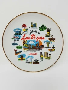 Vintage Fabulous Las Vegas Hotel Casino Strip Freemont Street Collector Plate - Picture 1 of 2