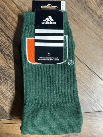 University of Miami Hurricanes SOLID GREEN THE "U" Socks MEN'S LARGE 9-11 Cover
