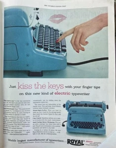 1955 Smith Corona Response-o-matic portable typewriter KISS THE KEYS ad - Picture 1 of 1