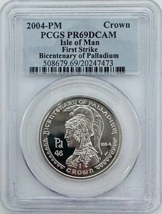 2004-PM Isle of Man 1 Crown Palladium PCGS PR-69 DCAM FS - Picture 1 of 8