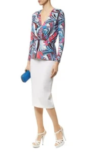 Emilio Pucci Grasshopper Long Sleeve EP Signed Wrap Top sz US S /EU 40  $750 NEW - Picture 1 of 13