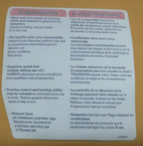 2005 OEM SKIDOO SECURITY WARNING LABEL DECAL STICKER GSX MX Z GTX SUMMIT O56H-48 - Bild 1 von 2