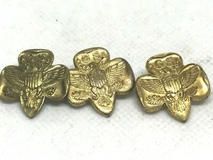 Konvolut 3-1950er Jahre-goldfarbene-Pfadfinderinnen-Adler-Pins-mit GS und Adler-Führer-Brüderlich(G - Bild 1 von 4