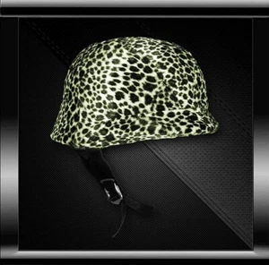 Faux Fur Cheetah Skinners Helmet Cover For German DOT Helmet - Bild 1 von 4