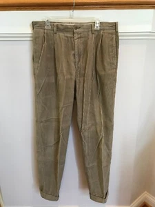 Pantalones de pana Tommy Hilfiger vintage bronceados plisados 36x34 Usados en excelente estado - Imagen 1 de 4