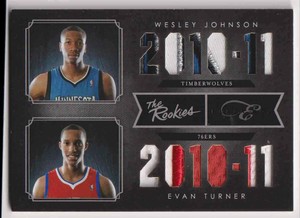 2011-12 Panini Elite Black Box Wesley Johnson Evan Turner Patch 7/25 #10