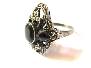 Antico Anello Argento 925 con Onice, 5,23 G - Foto 1 di 3